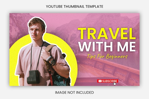 PSD world travel youtube thumbnail design for your channel