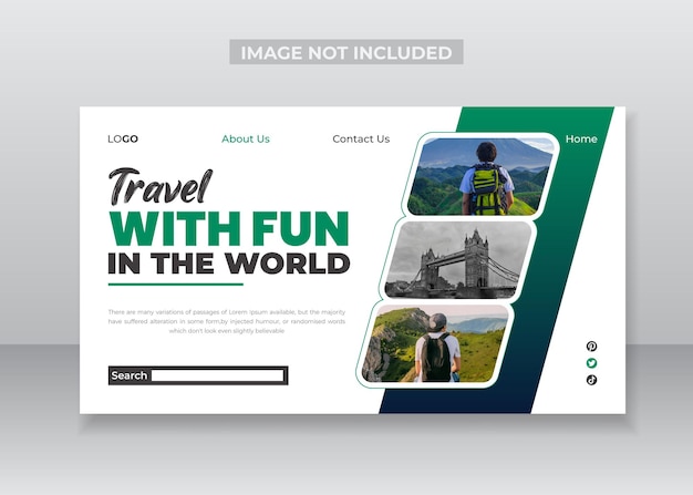 world traveler landing page design