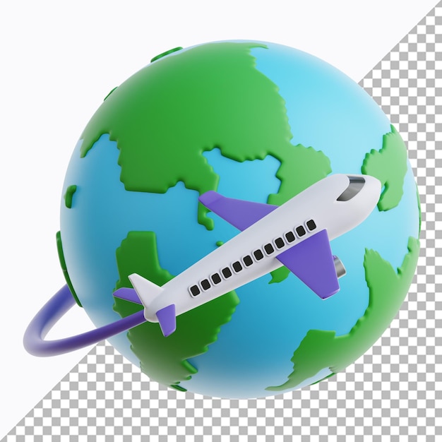 世界旅行 3D 插圖