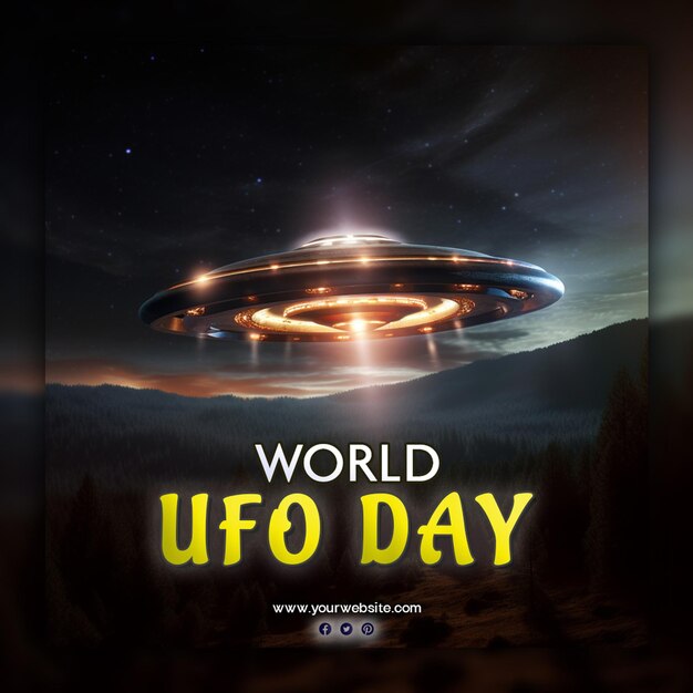 Premium PSD World ufo day