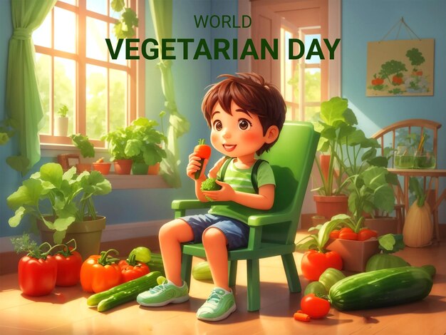 PSD world vegan day concept