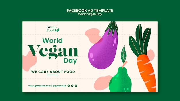 PSD modello facebook per la giornata mondiale dei vegani