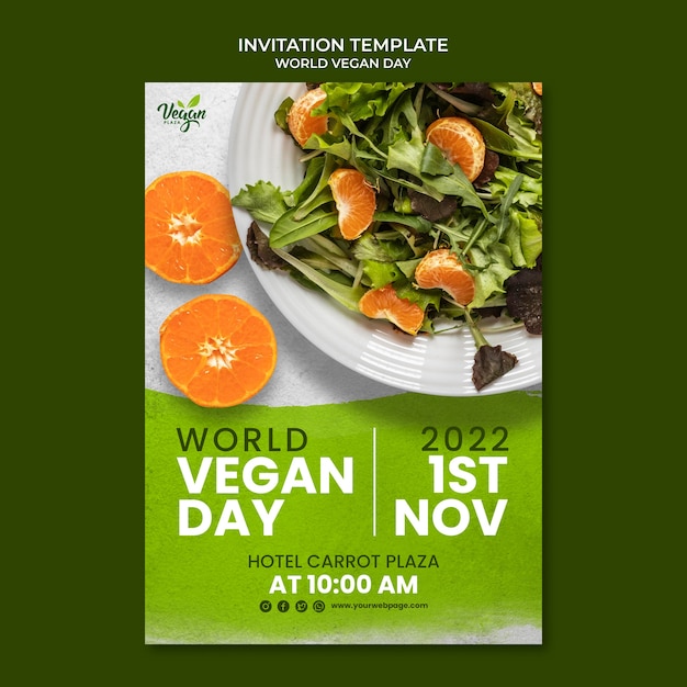 World vegan day invitation template