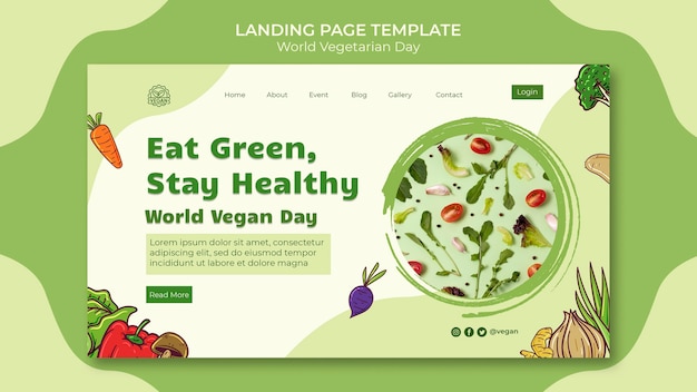 World vegetarian day landing page template
