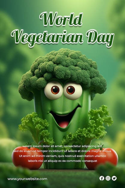 World vegetarian day poster social media post illustration