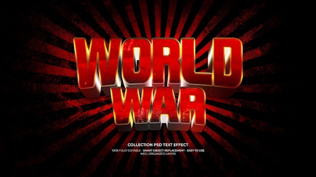 World war 3d custom text effect