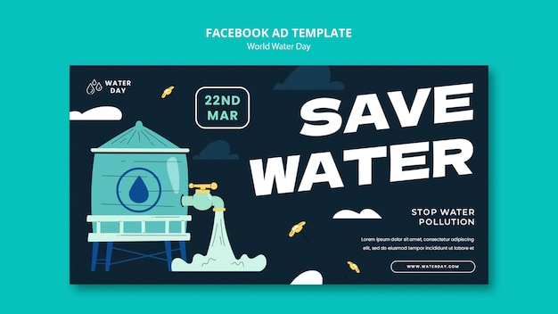 World water day celebration facebook template