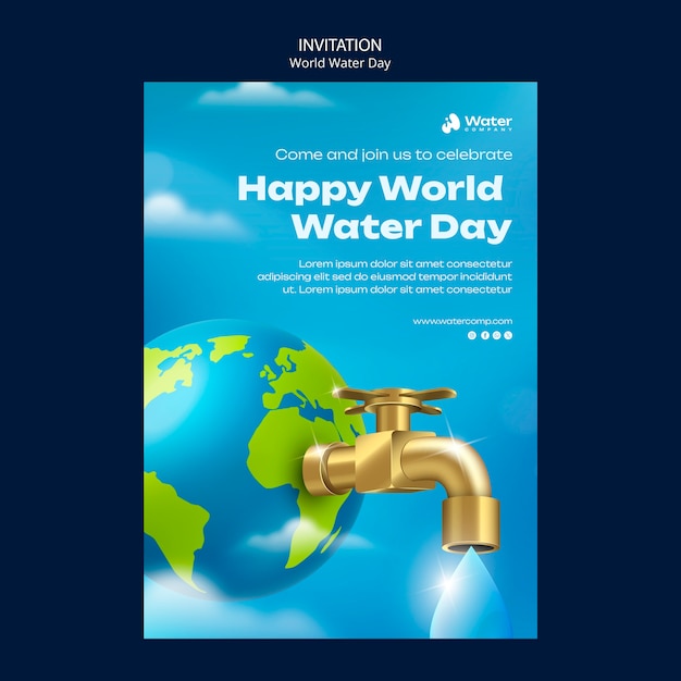 PSD world water day celebration invitation template