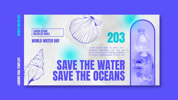 PSD Целевая страница празднования всемирного дня водных ресурсов