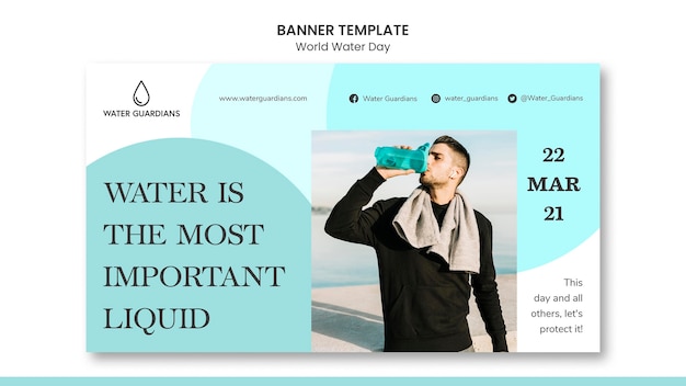 PSD world water day concept banner template