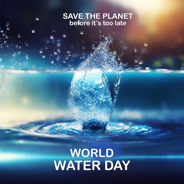 PSD world water day concept a drop of water