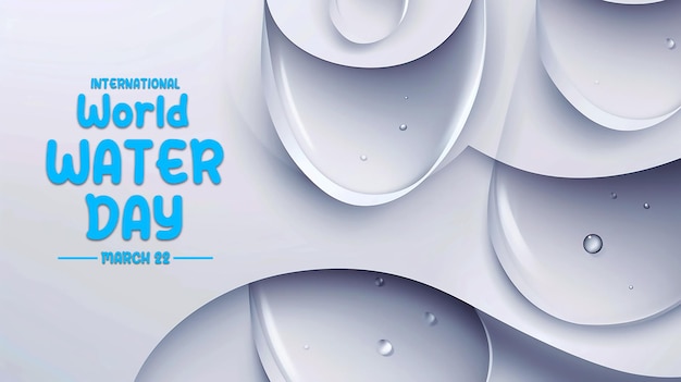 Il concetto della giornata mondiale dell'acqua con l'arte cartacea 3d e l'illustrazione in stile artigianato digitale una goccia d'acqua in re