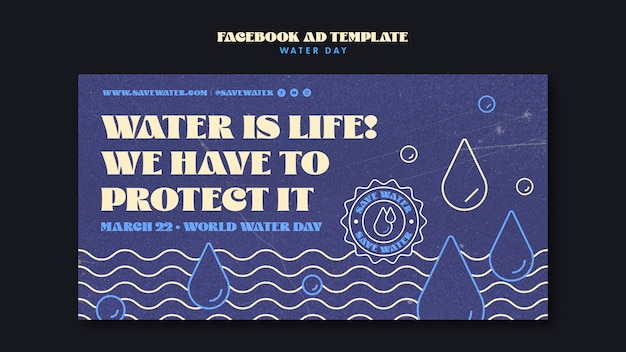 PSD world water day  facebook template