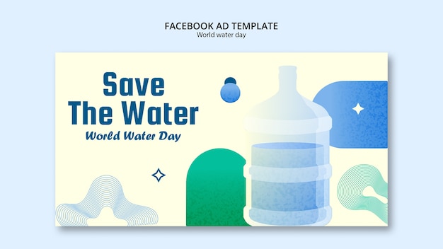 PSD modello facebook per la giornata mondiale dell'acqua