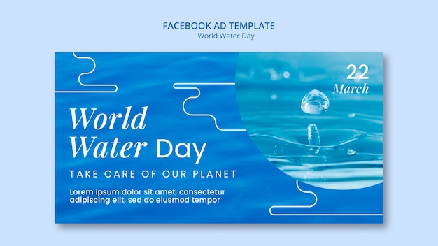 PSD world water day facebook template