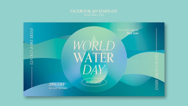 PSD modello facebook per la giornata mondiale dell'acqua