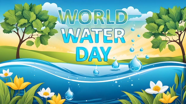 PSD world water day flyer and banner