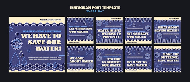 PSD post di instagram per la giornata mondiale dell'acqua