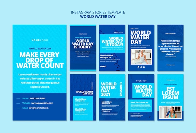 World water day instagram stories template