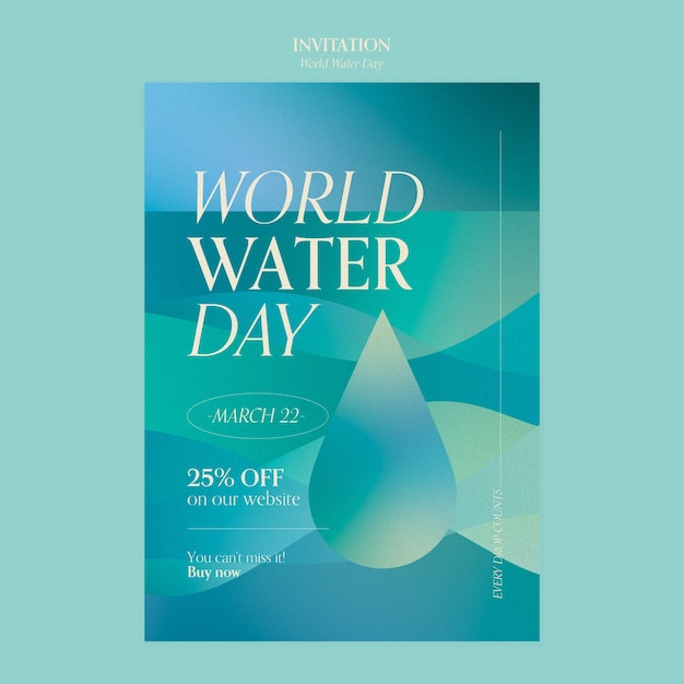 PSD world water day invitation template