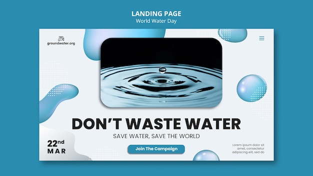 PSD world water day landing page