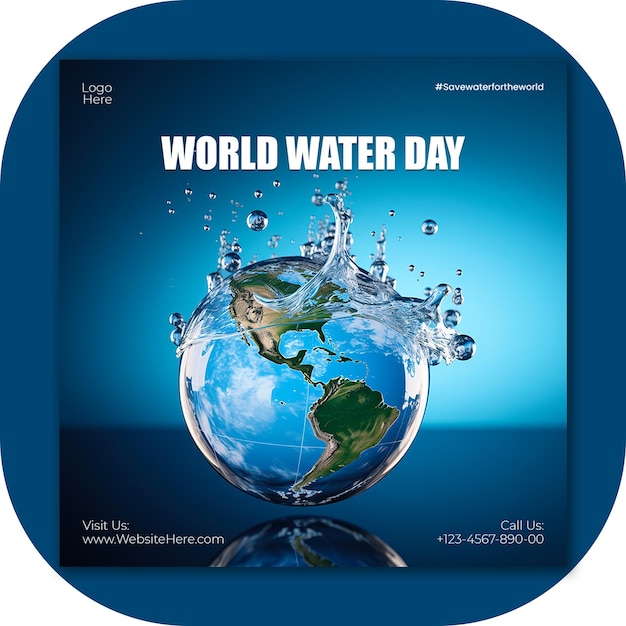 World water day post template for social media