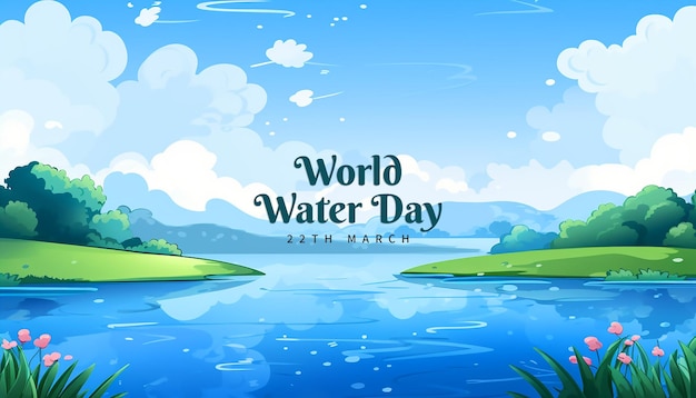 PSD world water day poster template