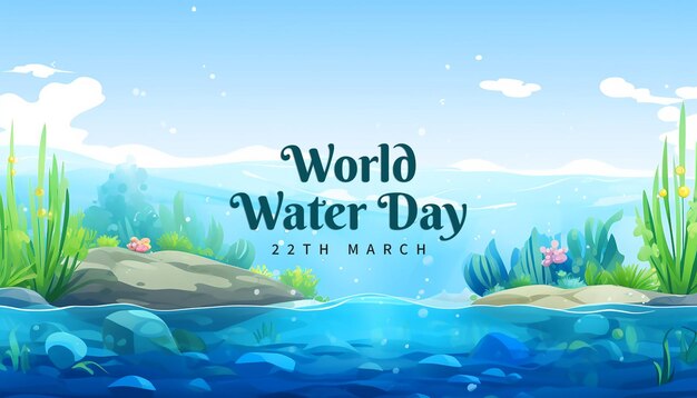 PSD world water day poster template