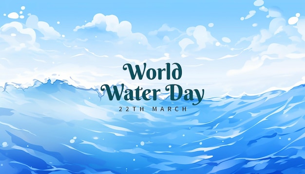 PSD world water day poster template