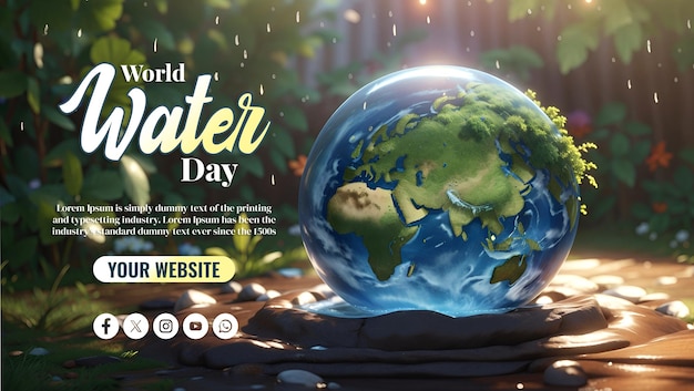 PSD world water day social media banner