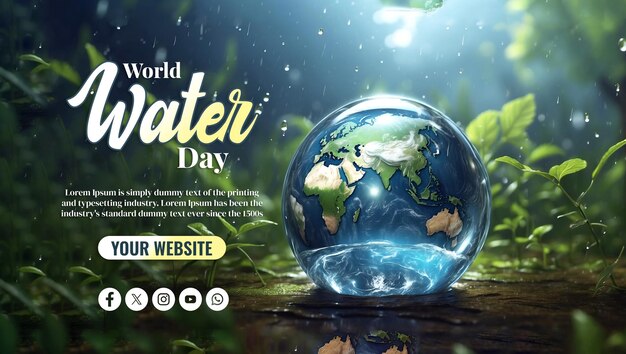 PSD world water day social media banner