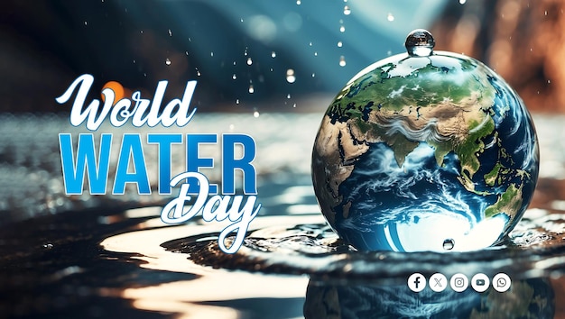 PSD world water day social media banner