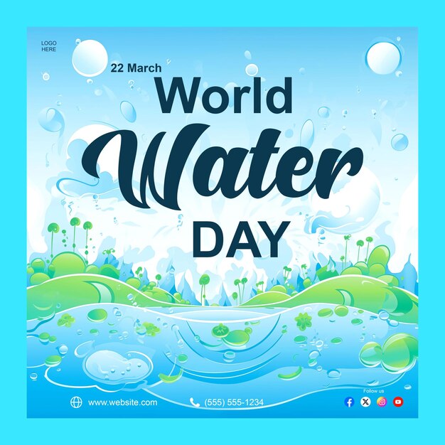 PSD world water day social media post