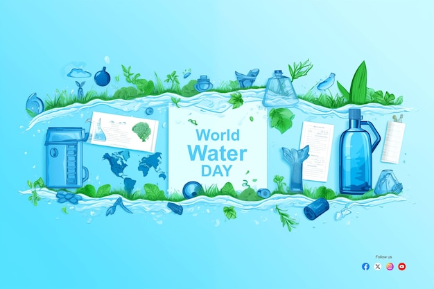 PSD world water day social media post