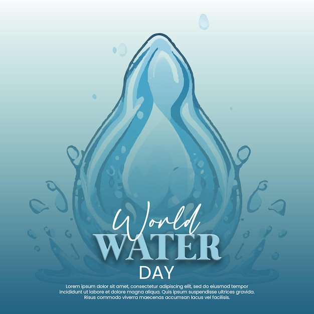 PSD world water day social media template for instagram post feed