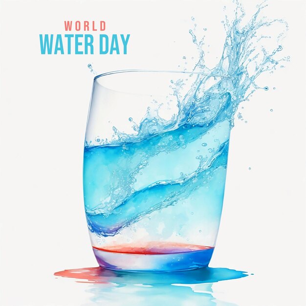 PSD world water day watercolor background