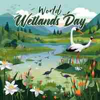 PSD world wetlands day background