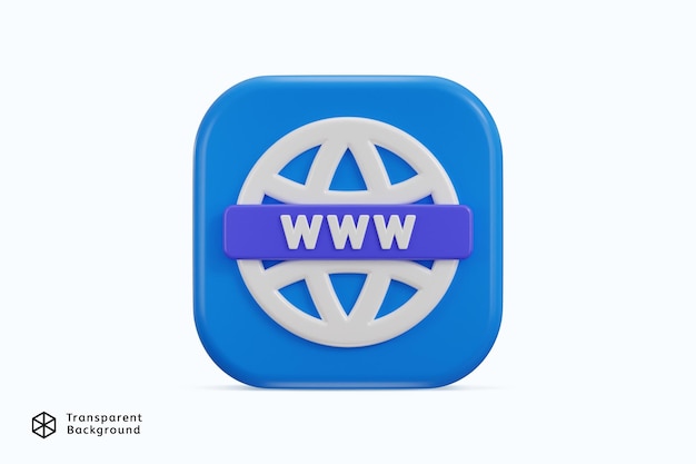 world wide web search browser icon 3d rendering vector illustration
