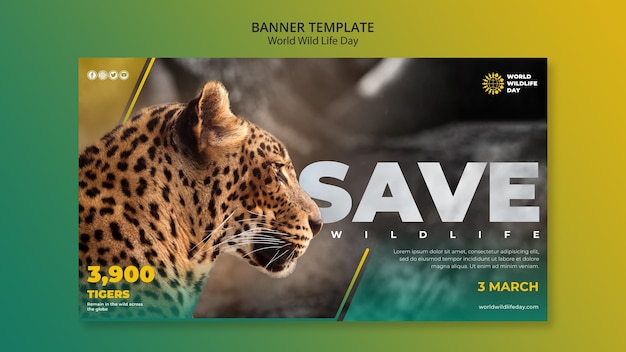 World wild life day banner template