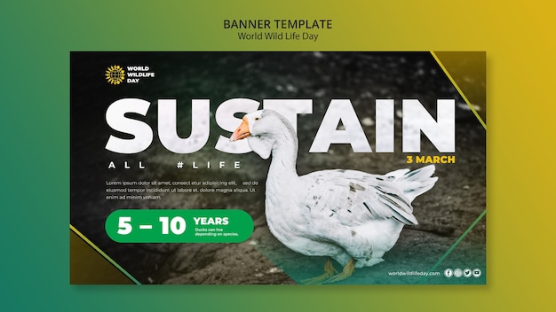 World wild life day banner template