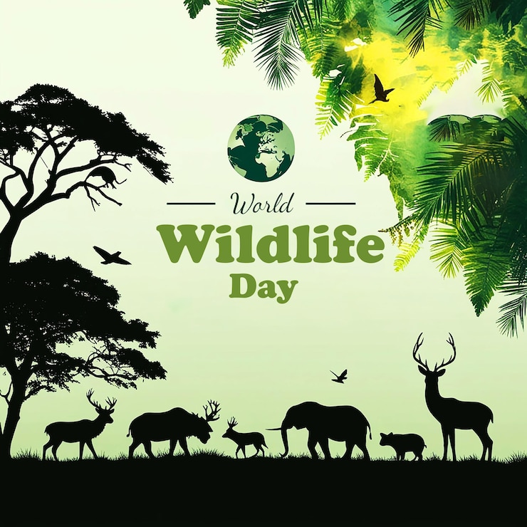 PSD world wildlife conservation ecofriendly background green