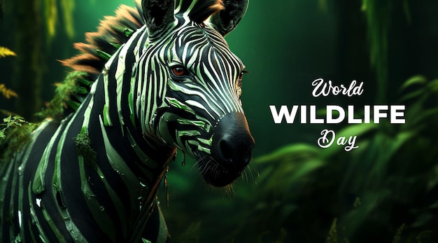 PSD world wildlife day banner poster template