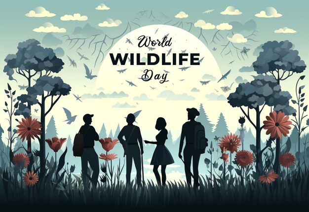 PSD world wildlife day banner poster template