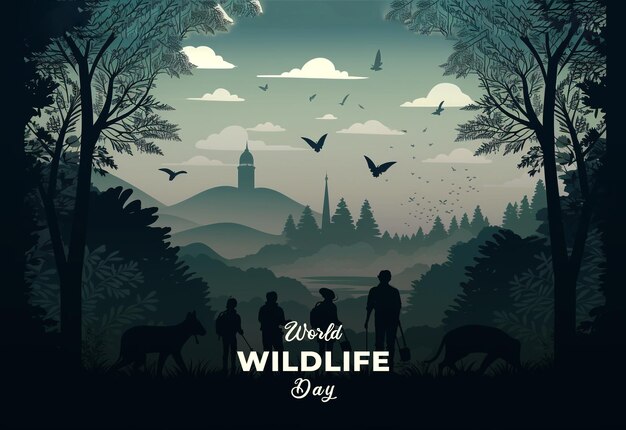 PSD world wildlife day banner poster template