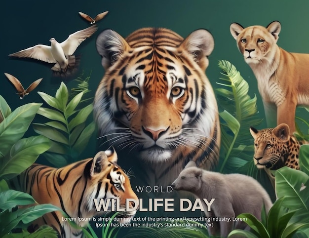 PSD world wildlife day psd banner