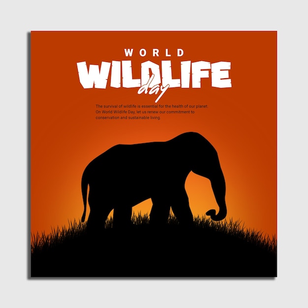 PSD world wildlife day social media instagram post template for wildlife and environment