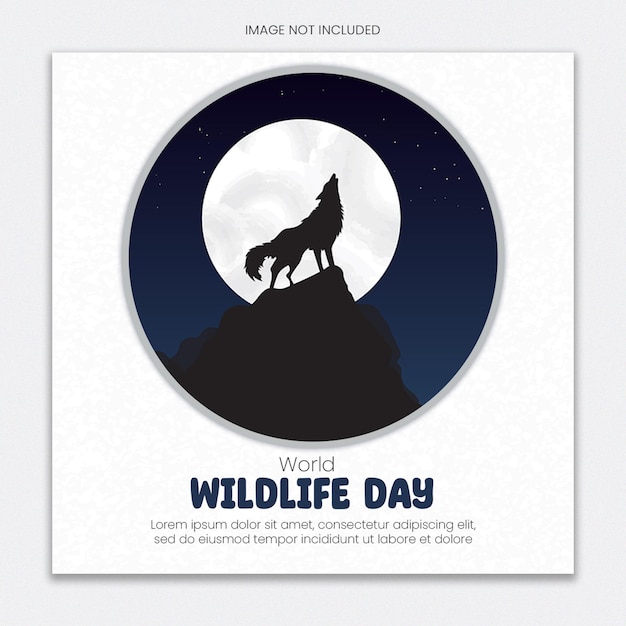 PSD world wildlife day social media template for instagram post feed