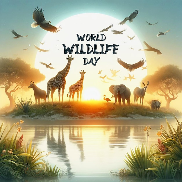 PSD world wildlife day special realistic psd background