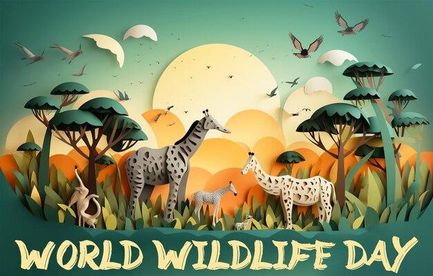 PSD world wildlife day special realistic psd background