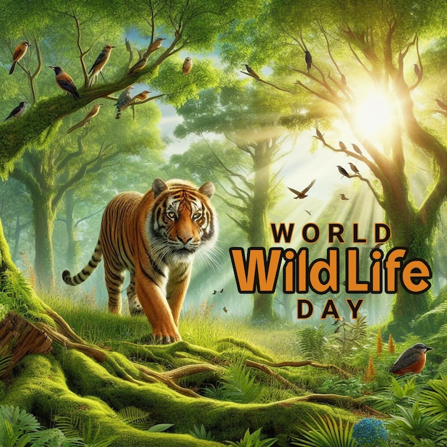 PSD world wildlife day special realistic psd background